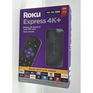 Roku Express 4K+ HD/4K/HDR Streaming Media Player with Voice Remote 3941R New